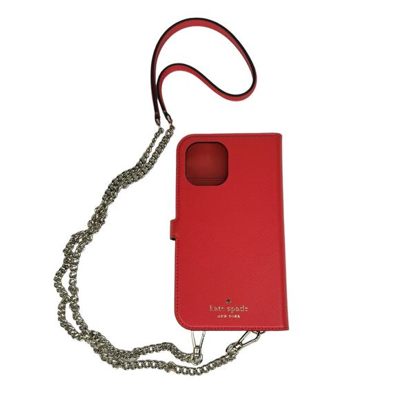 Kate Spade Iphone 12 / 12 PRO Magnetic Wrap Folio Case on a Chain crossbody - Picture 3 of 10